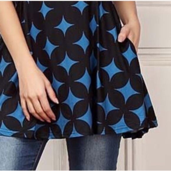 Diamond Pattern Dress Tunic with Pockets M-L-XL - Picture 5 of 7